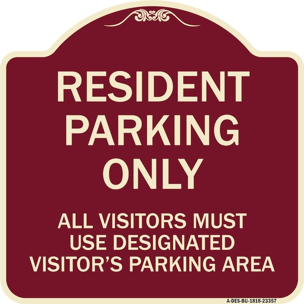 Parking Resident Parking Only All Visitors Must Use Designated Visitors Parking Area, BU-1818-23357